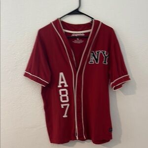 Red Aéropostale NY Baseball Jersey